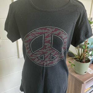 Black ‘Peace’ T-Shirt, XL